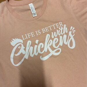 Graphic Tee with Chicken Print